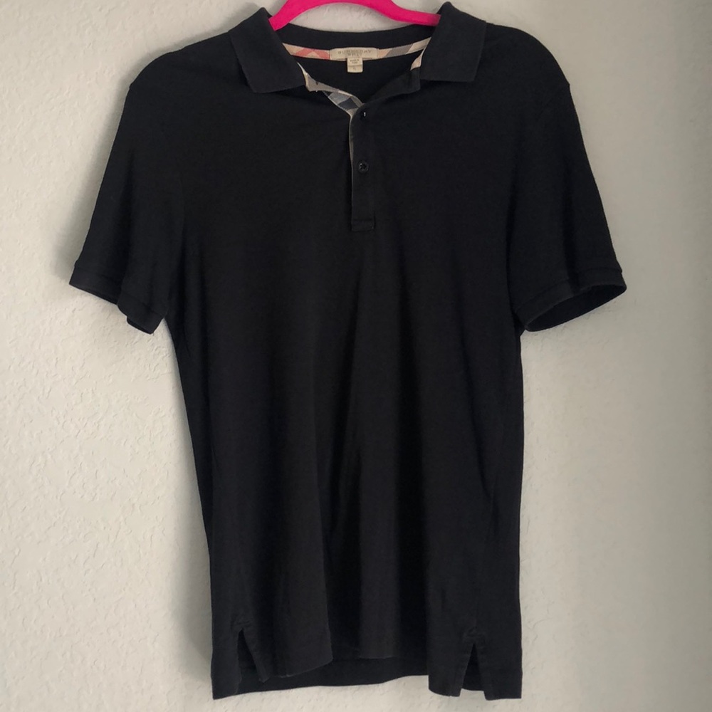 Burberry  mens black polo shirt size S